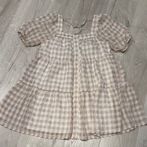 En Saison Woman’s Gingham Dress in Pink and White